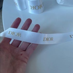 Dior ribbon. White with gold writing 8 feet